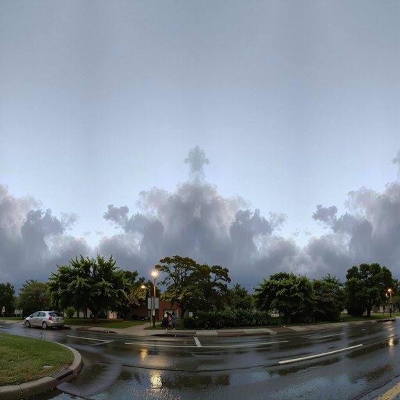 mostly dry evening showers