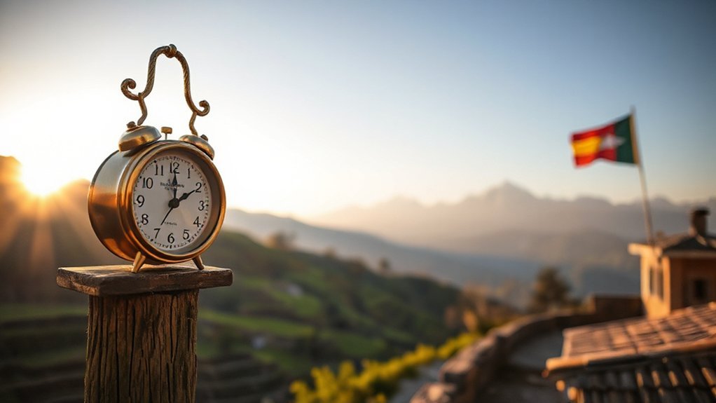 nepal chose fifteen minute offset