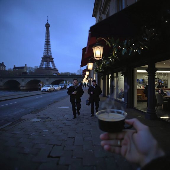 paris winter midday calm