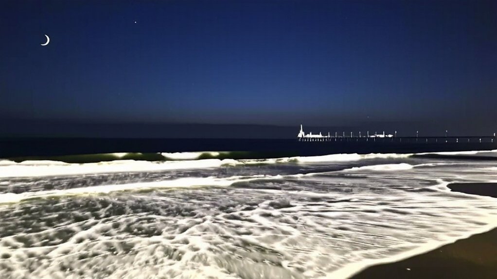 short daylight midday half moon