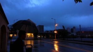 time of rain tomorrow